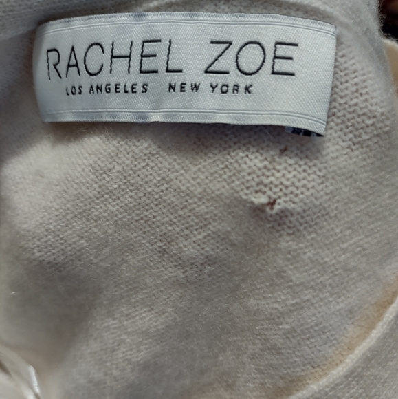 Rachel Zoe Cream Cashmere Asymmetrical Sweater Estimated Size S See Measurements - Picture 7 of 7